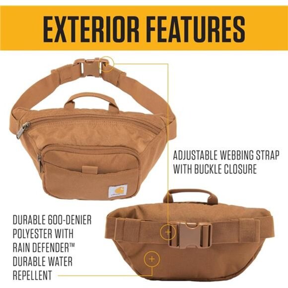 Adjustable Waist Pack Hip Bag for Men Women Water Resistant Crossbody Bag - Picture 2 of 7